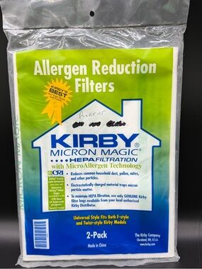 2 VACUUM BAGS KIRBY Micron Magic Model 205611 Universal F Style & Twist Style